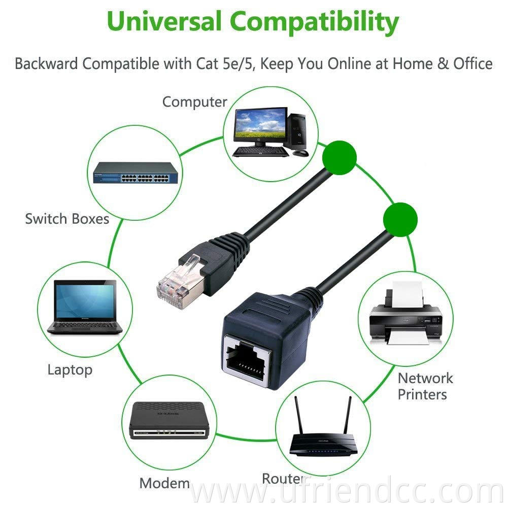 RJ45 1 Male to 2 Female LAN Ethernet Splitter Adapter Cable